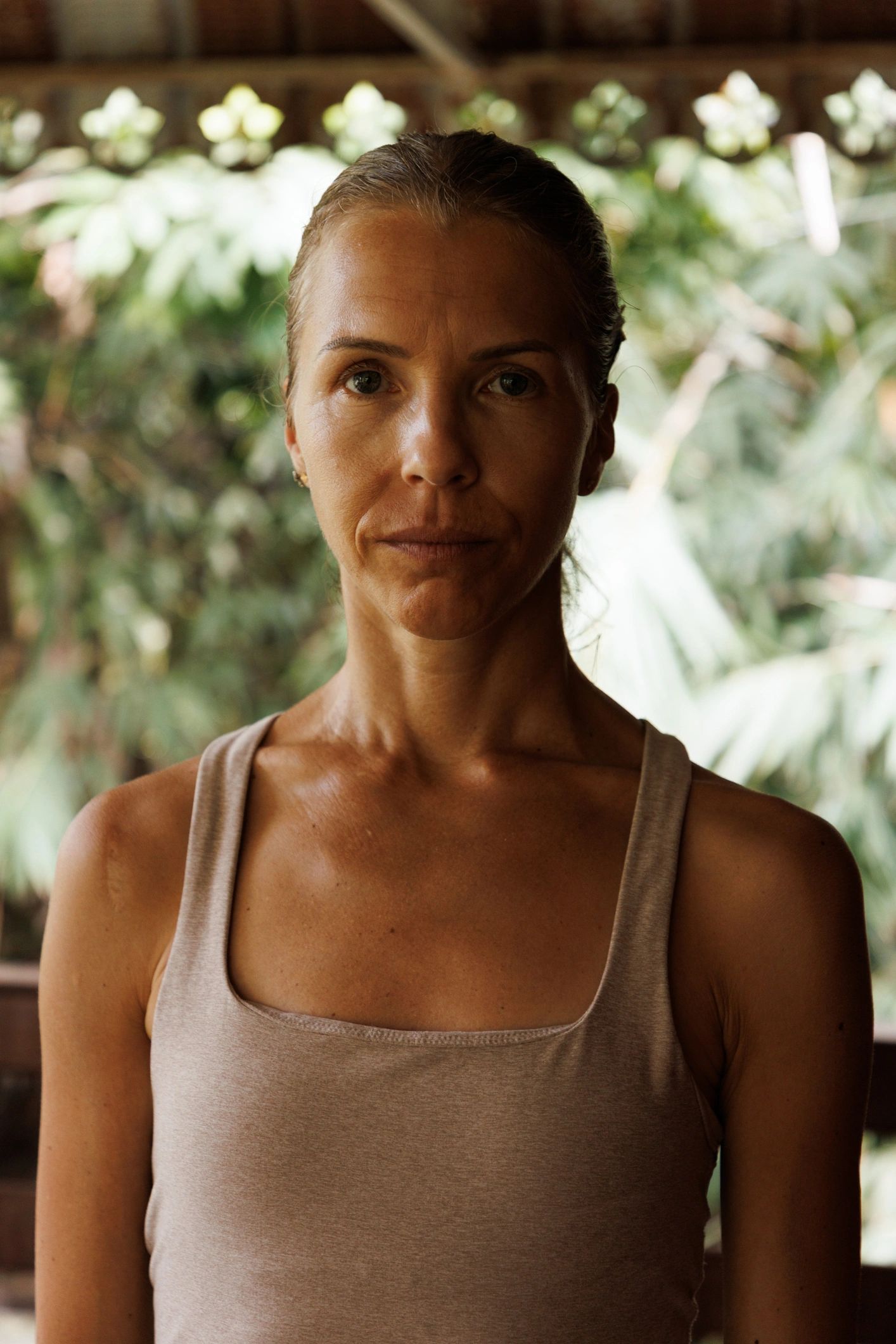 Woman enjoying a quiet outdoor meditation moment
